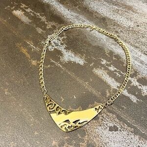 Wonderful Vintage Gold and Enamel Bib Necklace EVC